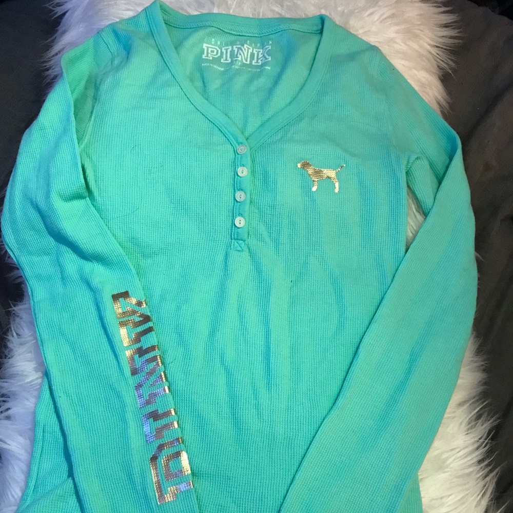 Pink, turquoise and silver pajama top